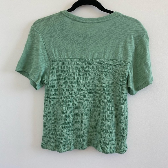 ATM Slub Jersey Smocked Tee In Havana Green Size XL New With Tag - Picture 8 of 8